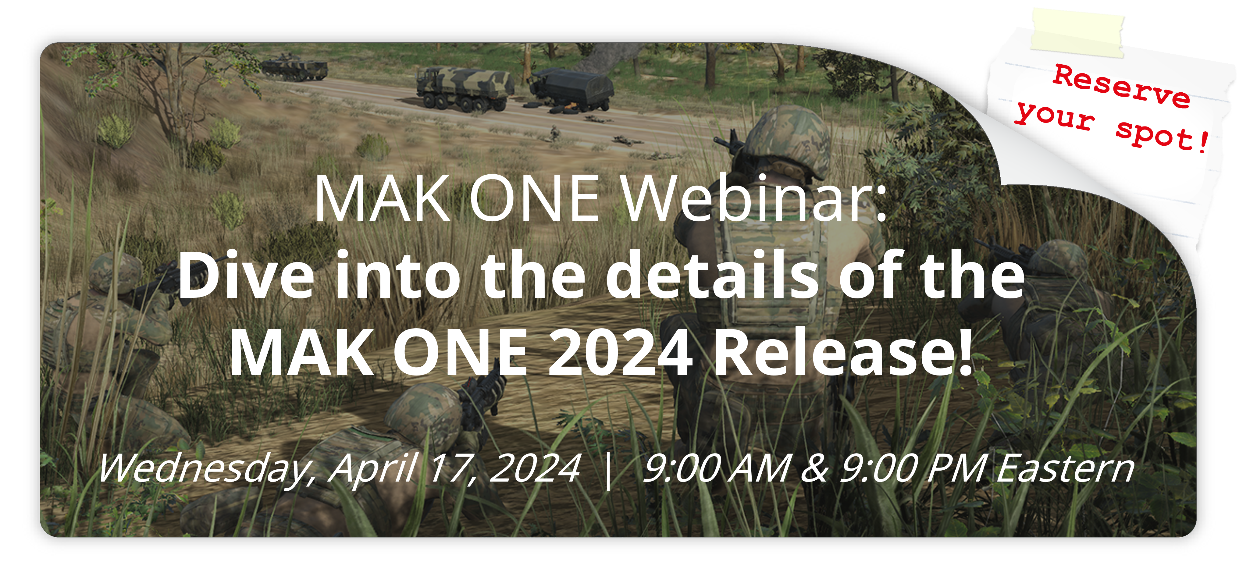 Register for the MAK ONE webinar!