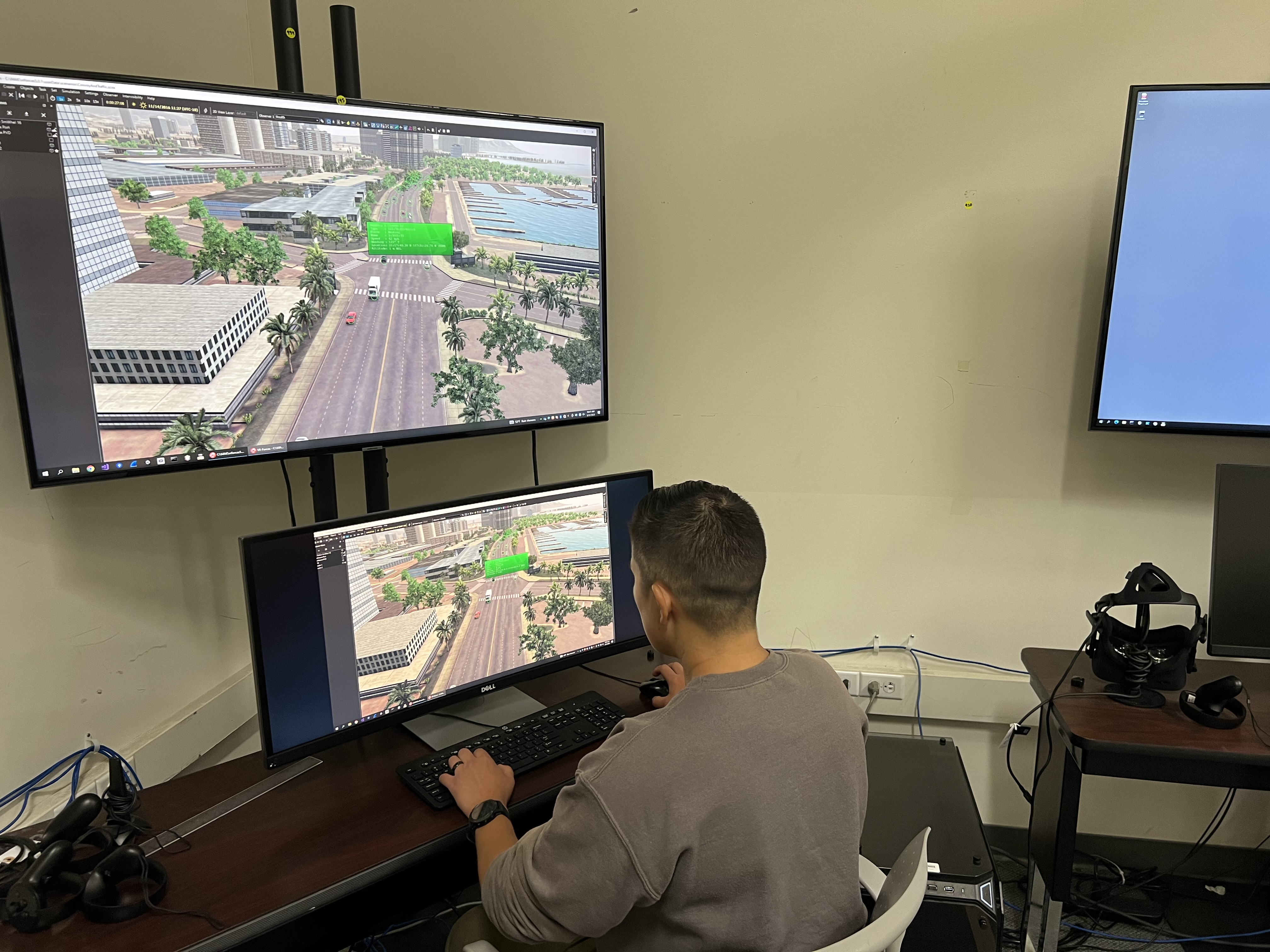 US Marine Corps Captain Johanna Tam uses MAK VR Forces 5.0.2 to build a convoy scenario for training